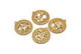 Gold Zodiac Signs, Zodiac Signs, Zodiac Sign Charms, Gold Plated Brass Zodiac, Horoscope Charms, Astrology Zodiac Charms (21mm)