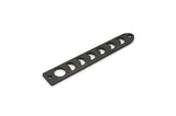 Black Moon Charm, 12 Oxidized Black Brass Moon Phases Charms With 2 Holes (35x6x5x0.80mm) M02344