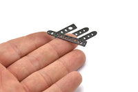Black Moon Charm, 12 Oxidized Black Brass Moon Phases Charms With 2 Holes (35x6x5x0.80mm) M02344