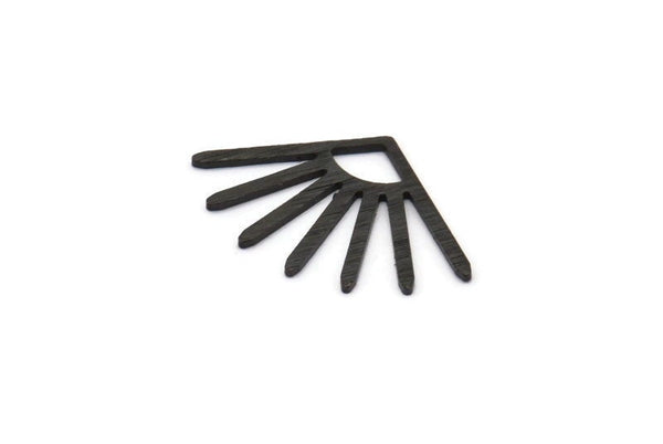 Black Sun Blank, 6 Textured Oxidized Black Brass Sun Blanks, Findings (24x16x0.80mm) M02448