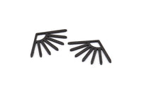 Black Sun Blank, 6 Textured Oxidized Black Brass Sun Blanks, Findings (24x16x0.80mm) M02448