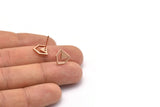 Rose Gold Chevron Earring, 6 Rose Gold Brass Chevron Earring Posts, Pendants, Findings (10x9x1.2mm) E369 Q0518