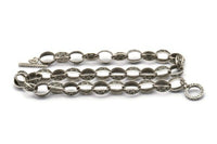 Silver Necklace Chain, Antique Silver Plated Brass Rope Chain Necklace, Chain Choker Necklace (46cm - 18.1 inc) 15x11x6mm N1885