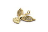 Gold Bird Charm, 2 Gold Plated Phoenix, Cubic Zircon, CZ Pave Phoenix Bird Charm, Zircon Charm Pendants With 1 Loop (19x22mm) SY0175