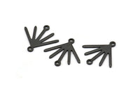 Black Sun Charm, 12 Oxidized Black Brass Sun Charms With 2 Loops (18x17x0.80mm) M02419