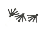 Black Sun Charm, 12 Oxidized Black Brass Sun Charms With 2 Loops (18x17x0.80mm) M02419