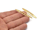 Altın Oval Charm, 4 Altın Kaplama Pirinç, Altın Charmlar, 1 Delikli Altın Oval Ay Evreleri Charmları (50x7x0,80 mm) M02500