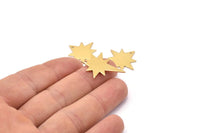 Altın Kutup Yıldızı Tılsımı, 4 Altın Kaplama Pirinç, Altın Tılsımlar, 1 Delikli Altın Kutup Yıldızı Tılsımları (27x22x0,80 mm) M02479