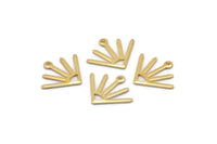 Gold Sun Charm, 8 Gold Plated Brass Sun Charms With 1 Loop (18x15x0.80mm) M02418