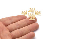 Gold Sun Charm, 8 Gold Plated Brass Sun Charms With 1 Loop (18x15x0.80mm) M02418