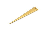 Long Triangle Charm, 12 Raw Brass Triangle Charms, Pendant, Finding For Necklace, Bracelet (51x8x1mm) BS 2186