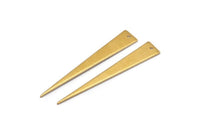 Long Triangle Charm, 12 Raw Brass Triangle Charms, Pendant, Finding For Necklace, Bracelet (51x8x1mm) BS 2186