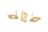 Brass Star Earring, 8 Raw Brass Comet Stud Earrings (18x11x1.5mm) D1383 A1414