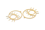 Gold Eye Charm, 2 Gold Plated Brass Eye Charms With 1 Loop, Pendants, Earrings (43x35x1mm) D1313 Q0094