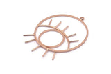 Rose Gold Eye Charm, 2 Rose Gold Plated Brass Eye Charms With 1 Loop, Pendants, Earrings (43x35x1mm) D1313 Q0094