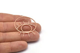 Rose Gold Eye Charm, 2 Rose Gold Plated Brass Eye Charms With 1 Loop, Pendants, Earrings (43x35x1mm) D1313 Q0094