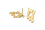Altın Bulmaca Küpe, 4 Altın Kaplama Pirinç Küpe (12x20x1,2 mm) D952 A1258