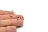 Rose Gold Star Earring, 10 Rose Gold Plated Brass Star Stud Earrings (7mm) D1464