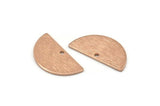 Rose Gold Semi Circle, 6 Rose Gold Plated Brass Textured Half Moon Charms With 1 Hole, Pendants (21x10.5x0.80mm) D0596 Q1040