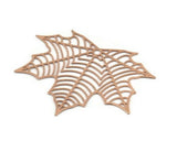 Rose Gold Leaf Charm, 4 Rose Gold Plated Brass Leaf Charms With 1 Hole, Earrings (38x47mm) D0633