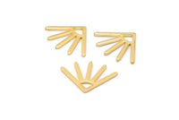 Gold Sun Blank, 8 Gold Plated Brass Sun Blanks, Findings (18x13x0.80mm) M02416