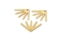 Gold Sun Charm, 6 Textured Gold Plated Brass Sun Charms With 1 Hole (18x13x0.80mm) M02429
