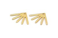 Gold Sun Charm, 8 Gold Plated Brass Sun Charms With 1 Hole (18x13x0.80mm) M02421