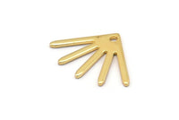 Gold Sun Charm, 8 Gold Plated Brass Sun Charms With 1 Hole (18x13x0.80mm) M02421