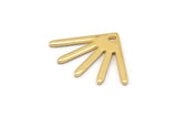 Gold Sun Charm, 8 Gold Plated Brass Sun Charms With 1 Hole (18x13x0.80mm) M02421