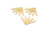 Gold Sun Charm, 8 Gold Plated Brass Sun Charms With 1 Hole (18x13x0.80mm) M02421