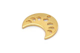 Gold Moon Charm, 6 Gold Plated Brass Crescent Moon Phases Charms With 1 Hole (15x8x1mm) M01867