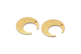 Gold Moon Charm, 6 Textured Gold Plated Brass Crescent Moon Charms With 1 Hole (14x13.5x0.80mm) M01785