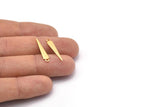 Gold Triangle Charm, 12 Gold Plated Brass Tiny Triangle Charms With 1 Loop, Findings (23x4x0.80mm) M02509
