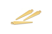 Gold Triangle Charm, 12 Gold Plated Brass Tiny Triangle Charms With 1 Loop, Findings (23x4x0.80mm) M02509