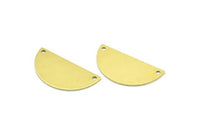 Half Circle Blank, 12 Raw Brass Semi Circle Blanks With 2 Holes (30x15x0.80mm) B0157