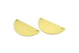 Half Circle Blank, 12 Raw Brass Semi Circle Blanks With 2 Holes (30x15x0.80mm) B0157