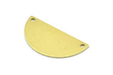 Half Circle Blank, 12 Raw Brass Semi Circle Blanks With 2 Holes (30x15x0.80mm) B0157
