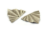 Silver Leaf Charm, 4 Textured Antique Silver Plated Brass Leaf Charms With 1 Hole, Findings (29x22x0.50mm) D0730 H1239