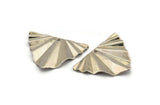 Silver Leaf Charm, 4 Textured Silver Tone Brass Leaf Charms With 1 Hole, Findings (29x22x0.50mm) D0730 H1239