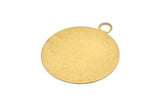 Brass Round Tag, 6 Raw Brass Textured Round Stamping Blanks With 1 Loop, Earrings, Pendants, Findings (35x30x0,50mm) D0734