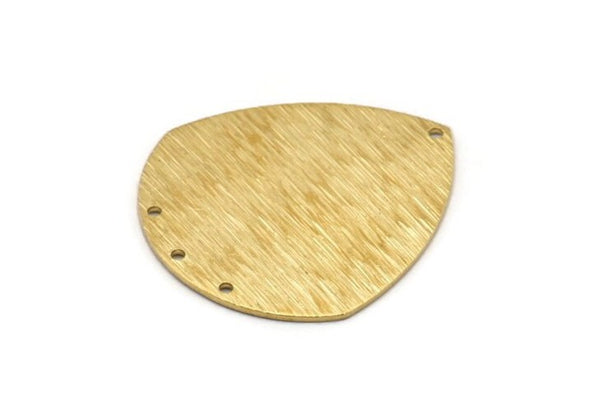 Pirinç Rozet Tılsımı, 4 Delikli 4 Ham Pirinç Dokulu Rozet Bağlantı Parçası, Kolye Uçları, Küpeler (36x33x0,80 mm) D0735