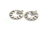 Moon Phases Charm, 2 Antique Silver Plated Brass Crescent Moon Phases Charms With 1 Loop, Pendants, Findings (25x22x2.2mm) N1633 H1050
