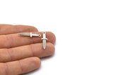Silver Knife Charm, 4 Antique Silver Plated Brass Knife Charms With 1 Loop (28x7x2mm) N1647