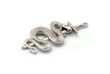 Silver Sword Charm, Antique Silver Plated Brass Sword Charms With 1 Loop, Snake Sword (47x22mm) N1643