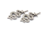 Silver Sword Charm, Antique Silver Plated Brass Sword Charms With 1 Loop, Snake Sword (47x22mm) N1643