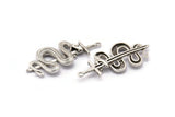 Silver Sword Charm, Antique Silver Plated Brass Sword Charms With 1 Loop, Snake Sword (47x22mm) N1643