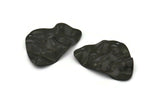 Black Irregular Charm, 6 Oxidized Black Brass Irregular Shaped Charms With 1 Hole (30x22x0.60mm) D0829