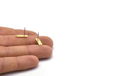 Brass Rectangle Earring, 12 Raw Brass Rectangle Stud Earrings With 1 Hole (14x4x0.80mm) M02583 A0118
