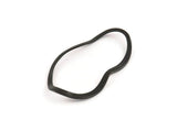 Black Oval Connector, 8 Oxidized Black Brass Wavy Oval Connectors Without Hole, Findings (39x22x0.70mm) D932