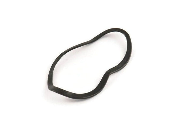 Black Oval Connector, 8 Oxidized Black Brass Wavy Oval Connectors Without Hole, Findings (39x22x0.70mm) D932